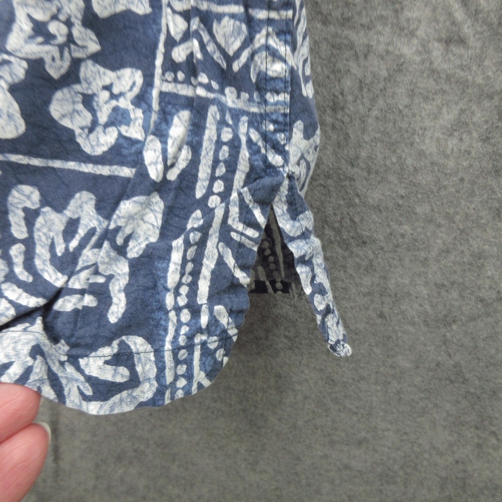 Pau Hana Men Button Up Hawaiian Shirt Size Large Blue Floral Cotton Short Sleeve - Picture 6 of 10